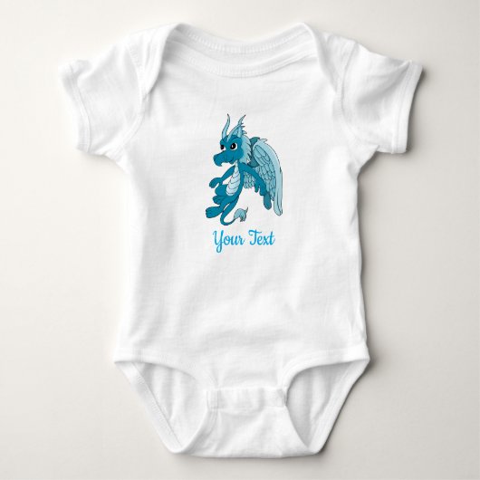 Body Blue Dragon Cartoon Baby Bodysuit (Devant)
