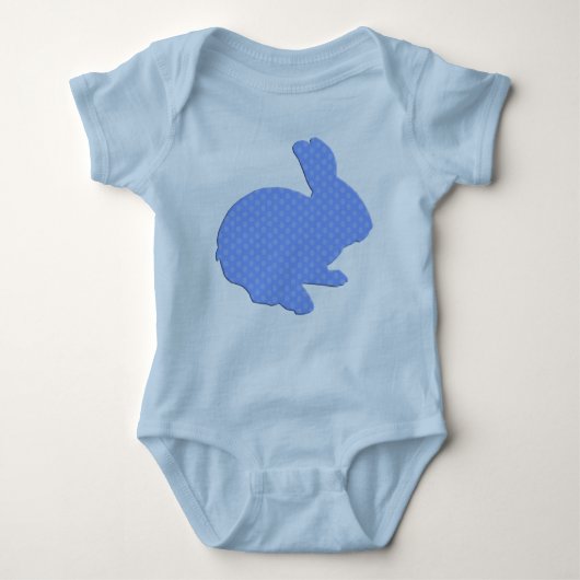 Body Blue Polka Dot Silhouette Lapin de Pâques Creeper (Devant)