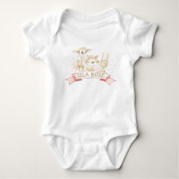 Blush Floral Woodland Animaux Fille Nom personnali