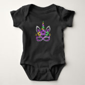 Body Bodysuit bébé à masque violet Mardi-Gras (Devant)