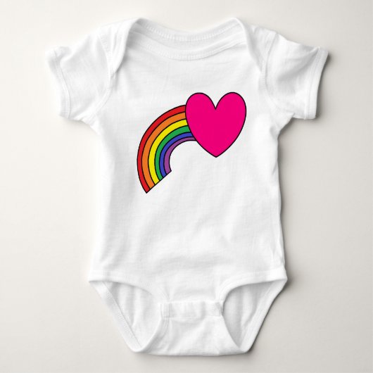 Body Bodysuit bébé avec arc-en-ciel et coeur rose chaud (Devant)