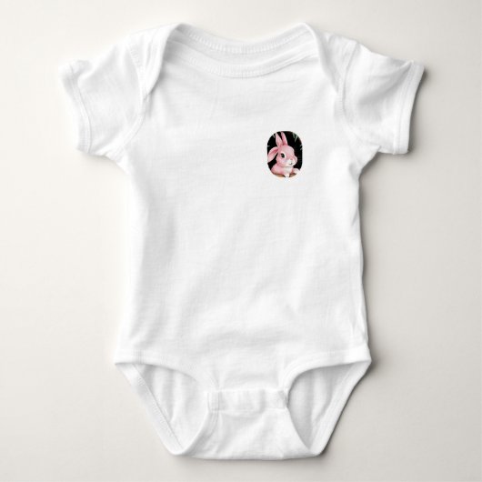Body 🐰 Bodysuit bébé avec petit lapin rose (Devant)