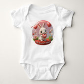 Body Bodysuit bébé lapin valentin cœur mignon (Devant)