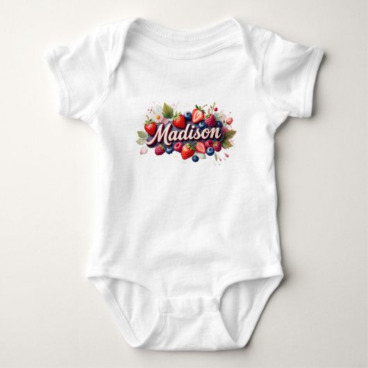 Body Bodysuit bébé " Madison " Berry Floral Design (Devant)