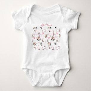 Body Bodysuit Bébé Parisien Floral Rose Cute