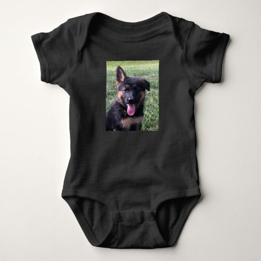Body Bodysuit bébé, photo de chien mignon personnalisé (Devant)