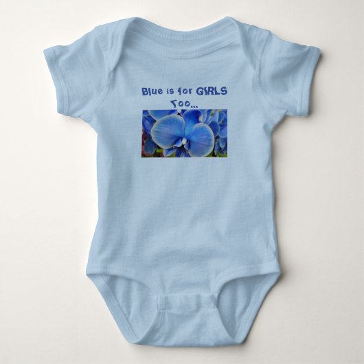 Body Bodysuit Bleu Orchidées Fille-Bébé (Devant)