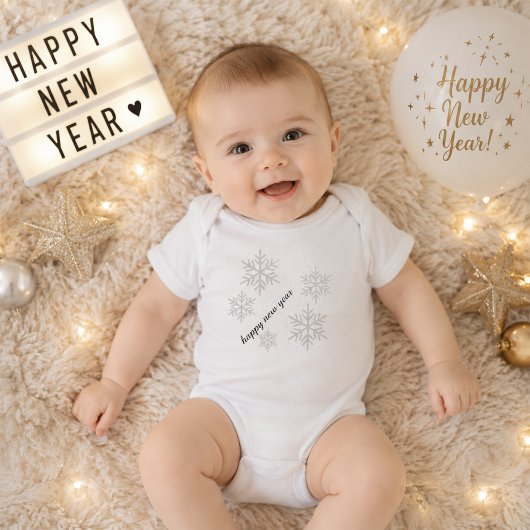 Body Bodysuit Bonne Année Flocon de Neige Bébé