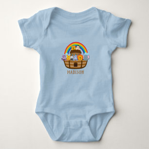 Body Bodysuit Cute Noah's Ark Blue Baby personnalisé