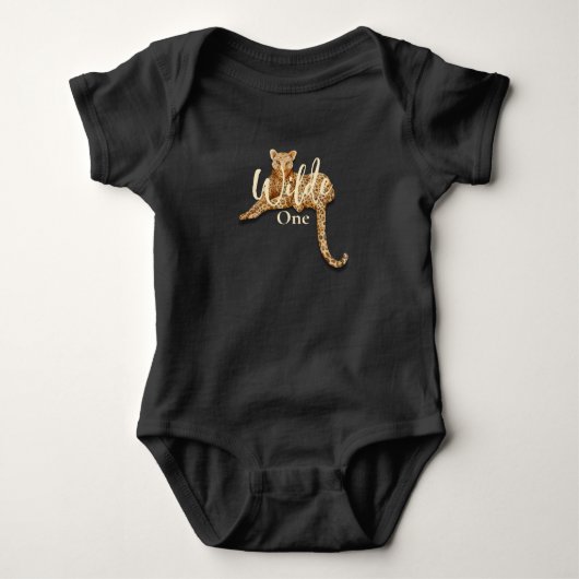 Body Bodysuit de bébé léopard noir une pièce (Devant)