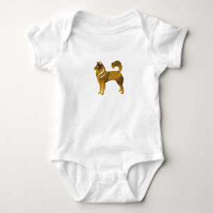 Body Bodysuit de maillot de bébé Husky Chien d'or, blan