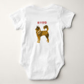 Body Bodysuit de maillot de bébé Husky Chien d'or, blan (Dos)