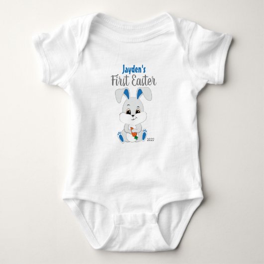 Body Bodysuit de Pâques avec lapin mignon pour bébé gar (Devant)