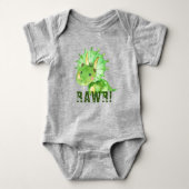 Body Bodysuit Dinosaur Vert Bébé (Devant)