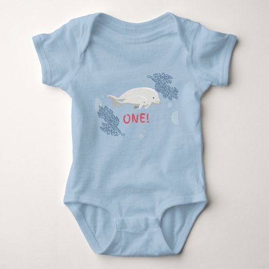 Body Bodysuit personnalisé Bébé Beluga premier annivers (Devant)
