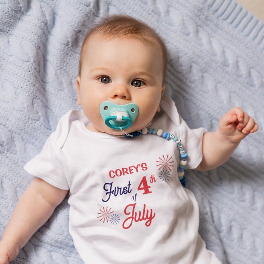 Body Bodysuit personnalisé "First 4 juillet" pour bébé