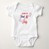 Body Bodysuit personnalisé "First 4 juillet" pour bébé (Devant)
