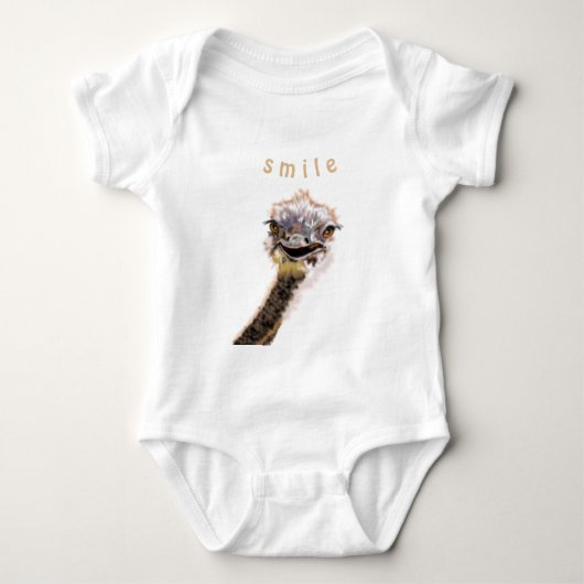 Body Bodysuit pour bébé amusant avec autruche joueuse - (Devant)