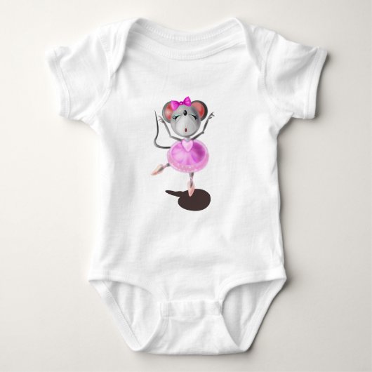 Body Bodysuit pour bébé amusant avec souris Ballerina (Devant)