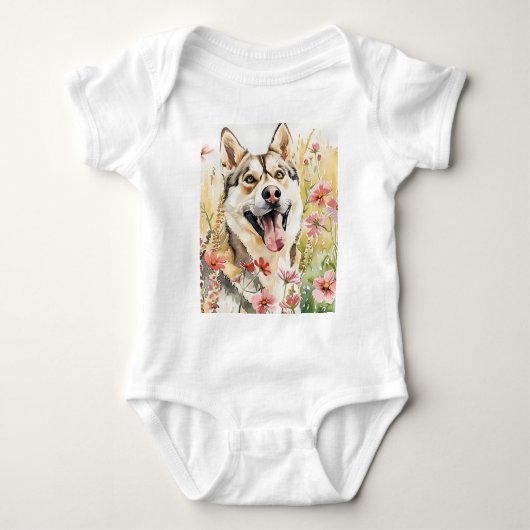 Body Bodysuit pour bébé chien Husky (Devant)