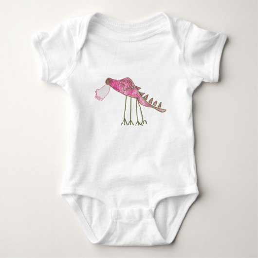 Body Bodysuit pour bébé Dragon rose et vert (Devant)