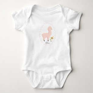 Body Bodysuit pour bébé llama rose personnalisable