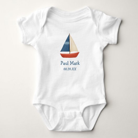 Body Bodysuit pour bébé Nautique Personnalisé (Devant)