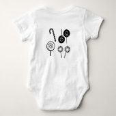 Body Bodysuit pour bébé noir et blanc à contraste élevé (Dos)