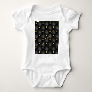 Body Bodysuit pour bébé noir et or avec nom personnalis