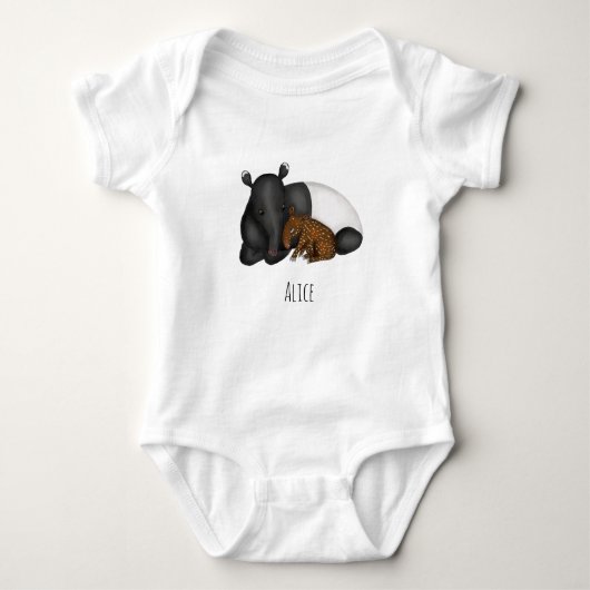 Body Bodysuit Tapir bébé une pièce avec le nom du bébé (Devant)
