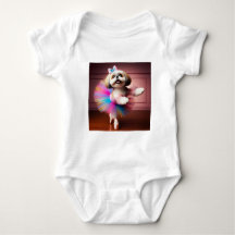 Bodysuit un chien de ballerine mignon dansant