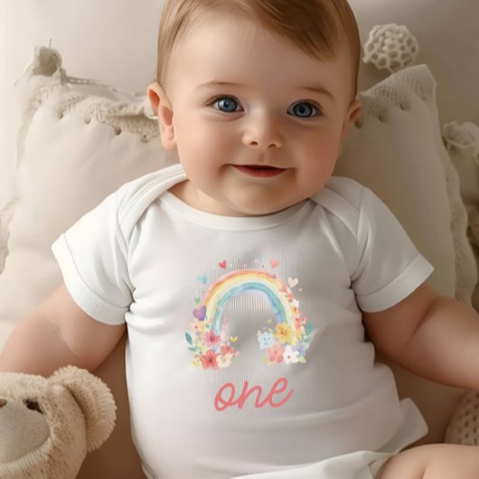 Body Boho Floral Pastel Arc-en-ciel "Un" Premier Annive
