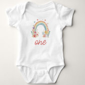 Body Boho Floral Pastel Arc-en-ciel "Un" Premier Annive