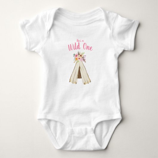 Body Boho Floral Tribal Teepee Wild Un 1er anniversaire (Devant)