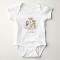Boho Jungle Animaux sauvages Rose Floral Baby Girl