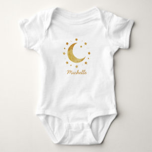 Body Boho personnalisé aquarelle Lune & Étoiles – Migno