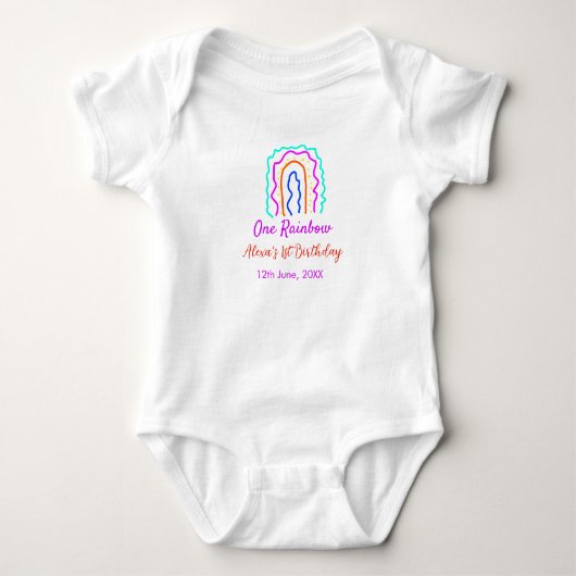 Body Boho Rainbow un anniversaire enfants brillant rétr (Devant)