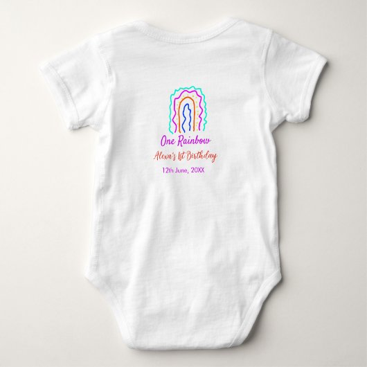 Body Boho Rainbow un anniversaire enfants brillant rétr (Dos)