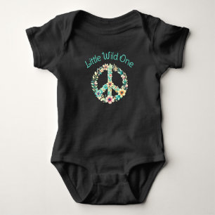 Body Boho Wild One Aquarelle Signe de Paix Floral