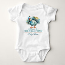 Bon thanksgiving personnalisé Nom bébé Aquarelle