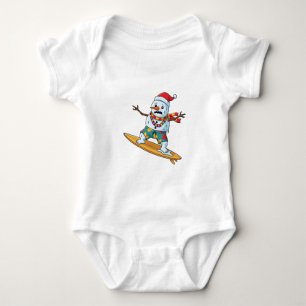 Body Bonhomme de neige surfeur Noël 2026 Vacances drôle