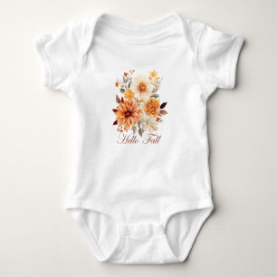 Body Bonjour automne Aquarelle fleurs sauvages feuilles