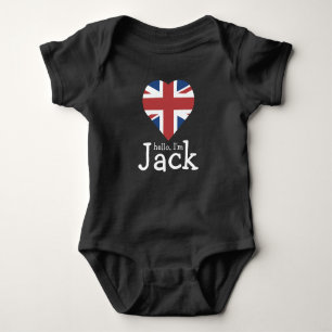 Body Bonjour je suis Jack ! Drapeau R-U de coeur