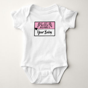 Body Bonjour Mon nom est "nom de bébé personnalisé"