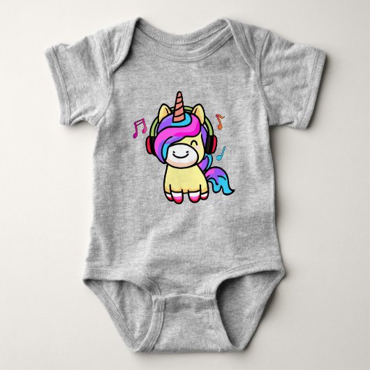 Body Bonne licorne de bébé souriante avec casque. (Devant)