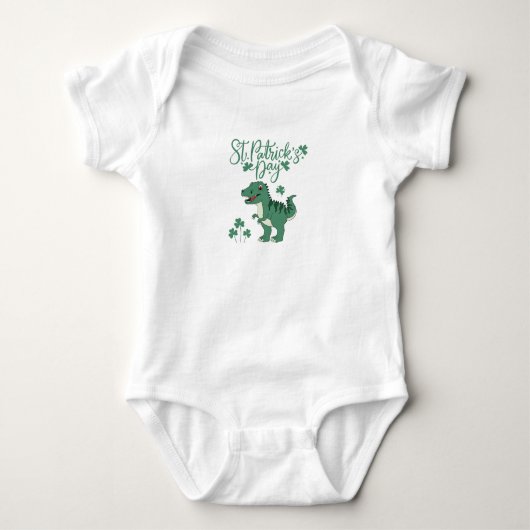 Body Bonne tenue pour bébé St. Patrick's Day Dino (Devant)