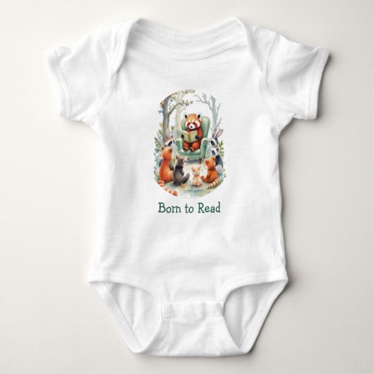 Body Born to Read Cute Animal Story Time White (Devant)
