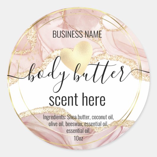 body boter gold modern productlabel ronde sticker (Voorkant)