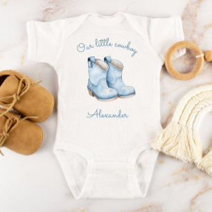 Body Bottes bleues personnalisées Little Cowboy pour ga