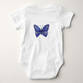 Body Bouteille Bleu Papillon Aquarelle Bébé Jersey (Dos)